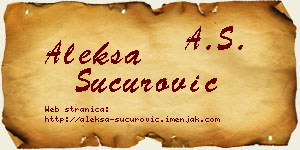 Aleksa Šućurović vizit kartica